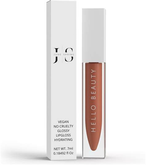 Lipgloss Merk June Spring Naam Hello Beauty Kleur Bruin Nude Vegan Bio Bol