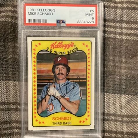 1981 Kelloggs 3 D Super Stars 5 Mike Schmidt HOF Phillies PSA 9 Mint