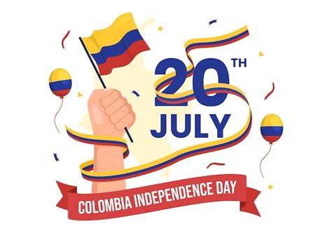 Premium Vector Colombia Independence Day Illustration With Waving