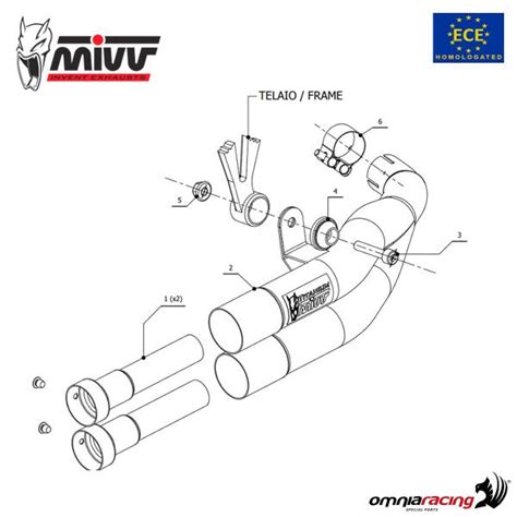 Mivv Exhaust Slip On Double Gun Approved Black Steel Yamaha Mt