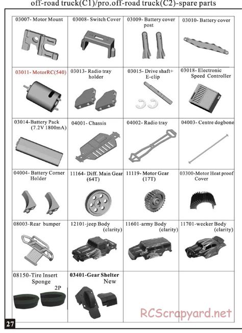 HSP Racing - Brontosaurus - 94111 - Exploded View and Parts Lists ...