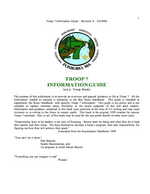 Fillable Online TROOP 7 INFORMATION GUIDE Fax Email Print PdfFiller