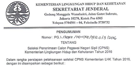 Buruan Daftar Telah Dibuka Cpns Kementerian Lingkungan Hidup Dan