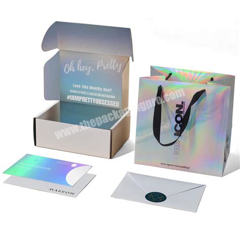 Custom Printing Holographic Shipping Mailer Box Hologram Cardboard Mailing Box Packaging Holographic