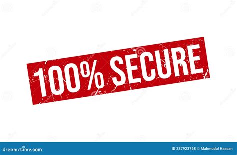 100 Secure Rubber Stamp 100 Secure Grunge Stamp Seal Vector