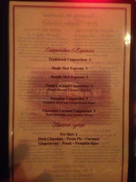 Menu at Alhambra Theatre & Dining restaurant, Jacksonville