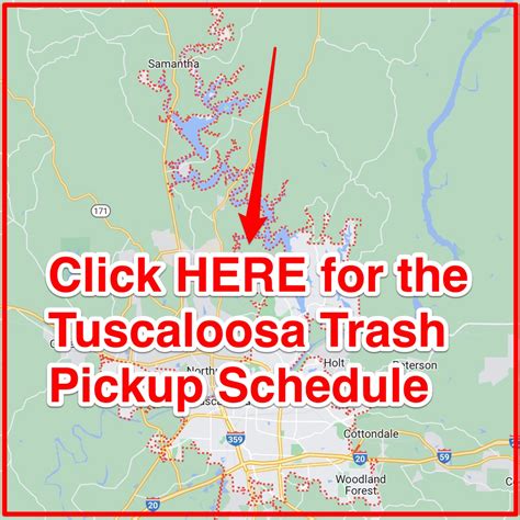 Tuscaloosa Trash Schedule Bulk Pickup Holidays Map