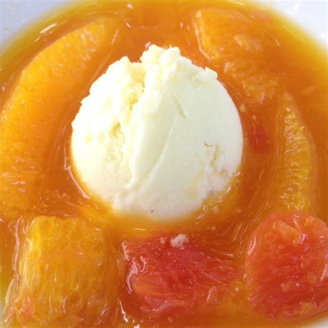 valesa va bien !: Glace coco-ananas et sauce safranée aux agrumes