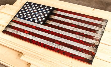 Burnt Wood American Flag Wall Decor Rustic Wood Wall Art Etsy