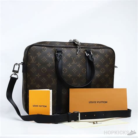 L V Briefcase Porte Documents Voyage Monogram Black Brown