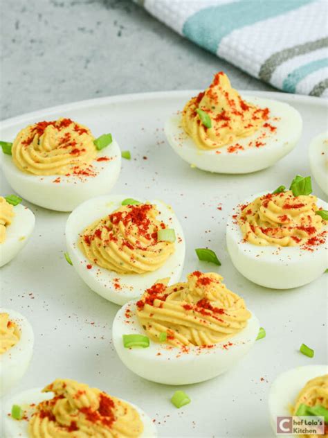 Bright Punchy Dijon Deviled Eggs Chef Lola S Kitchen