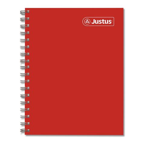 Cuaderno Anillado Cuadriculado Justus A Rojo Tapa Dura Hojas