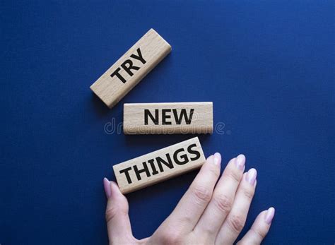 Try New Things Symbol Concept Words Try New Things On Wooden Blocks