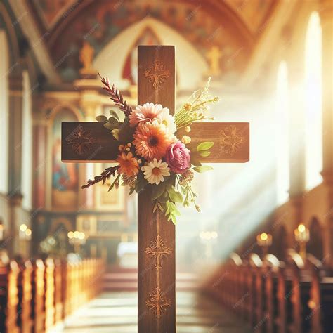 Premium Photo | Faith Cross backgroundFaith Cross Flowers background