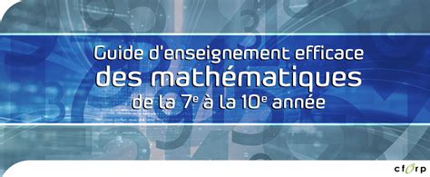 Guide d enseignement efficace des mathématiques de la