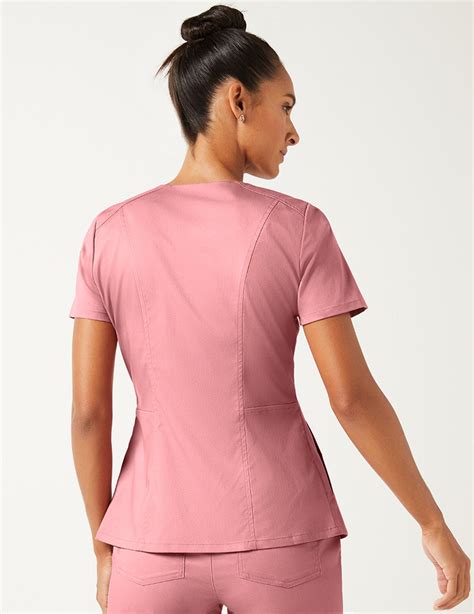 Biker Top In Dusty Rose Medical Scrubs By Jaanuu Uniforme Médico Jaleco Blusas