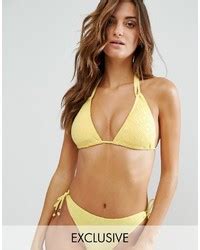 Mustard Crochet Bikini Tops For Women Lookastic