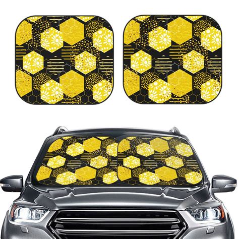 Bingfone Geometric Pattern With Bee Windshield Sun Shade Piece