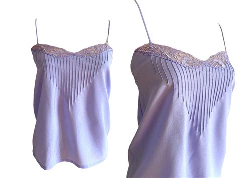 Vintage Lavender Baby Doll Lace Top Lace Lingerie Slip Top Lilac Camisole Fits Small To