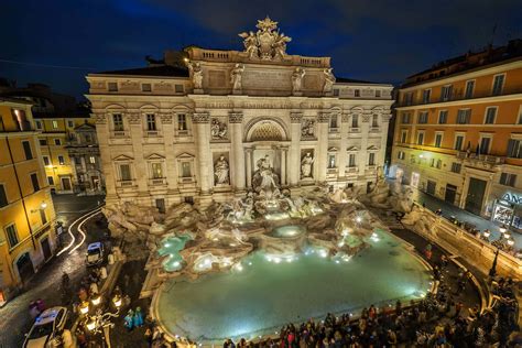 stunning night scene  trevi fountain wallpaper wallpaperscom