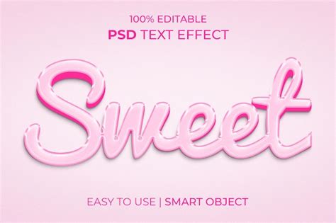 Premium Psd Sweet Editable 3d Text Effect