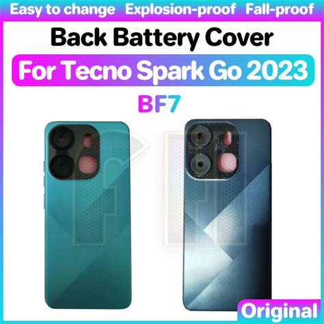 Back Battery Cover Glass Housing For Infinix TECNO Spark GO 2023 BF7 Rear Housing Glass Door ...