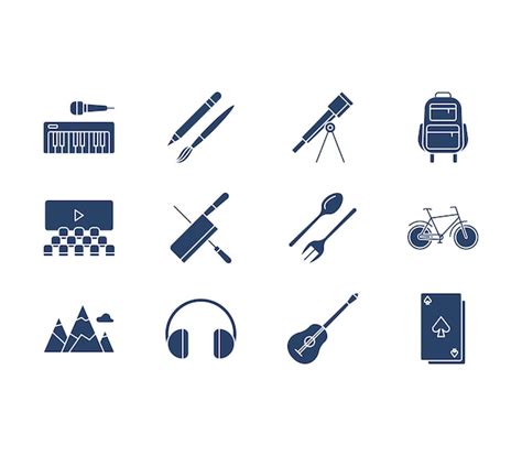 Premium Vector Hobbies And Activities Icon Set