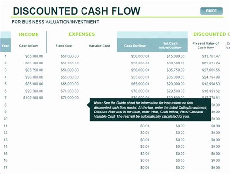 12 Discounted Cash Flow Template Excel Excel Templates Excel Templates