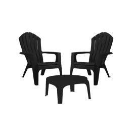 JUEGO DE 2 SILLONES MIAMI MESA PUKET NEGRO ECOLOGICO