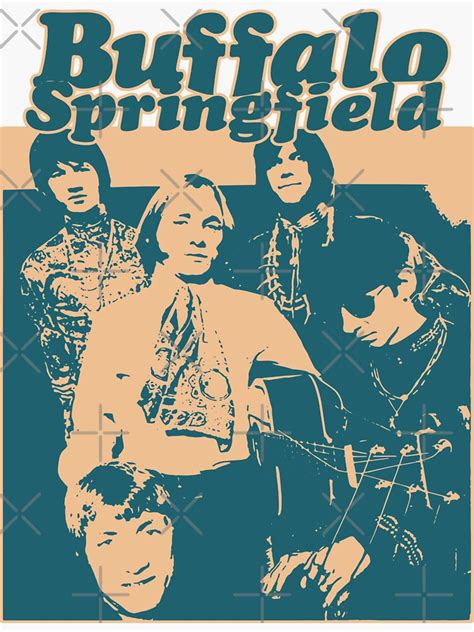 Buffalo Springfield Music Five Menber Poster Sticker For Sale By