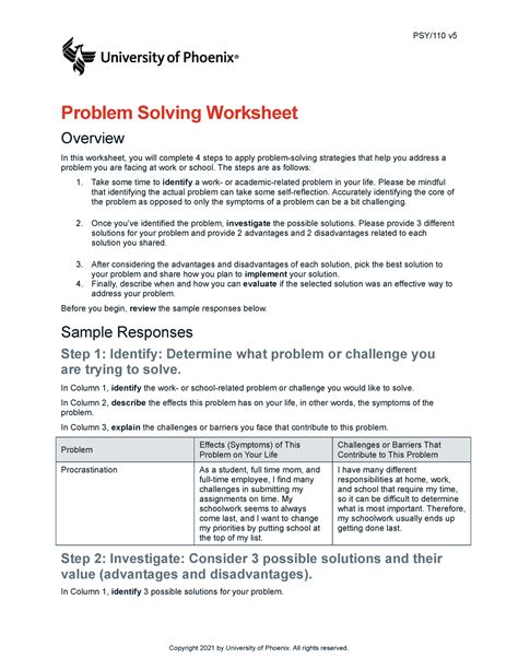 Psy V Wk Problem Solving Worksheet Tatyana White Psy V