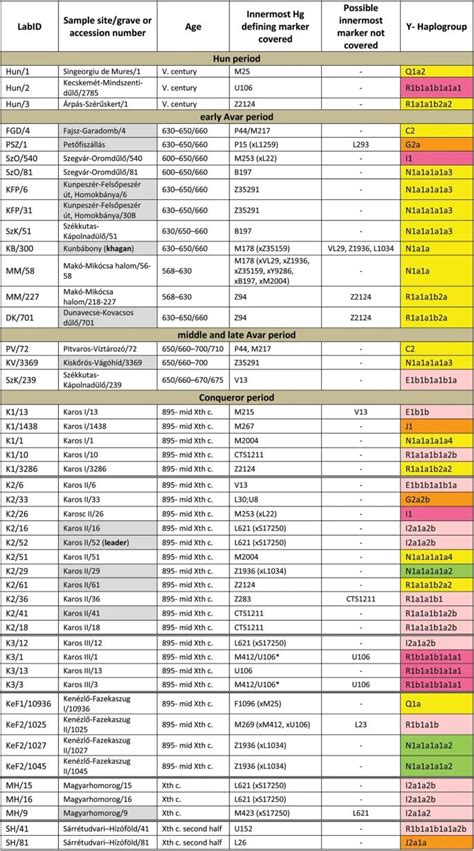 Y-chromosome haplogroups from Hun, Avar and conquering Hungarian period ...