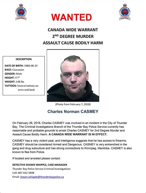 Canada Wide Warrant Issued For Thunder Bay Murder Suspect 89 5 The Lake