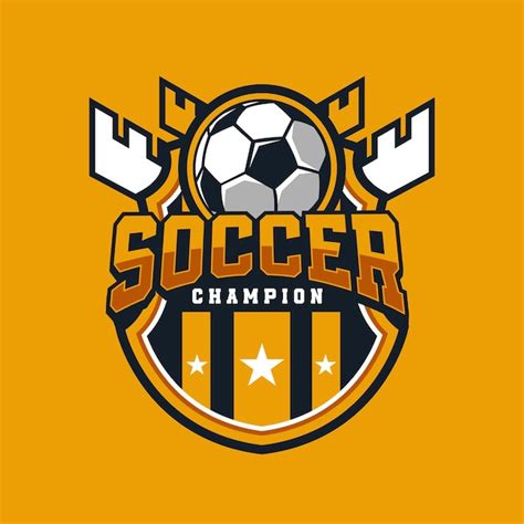 Premium Vector | Soccer Football Badge Logo yellow navy blue Design ...