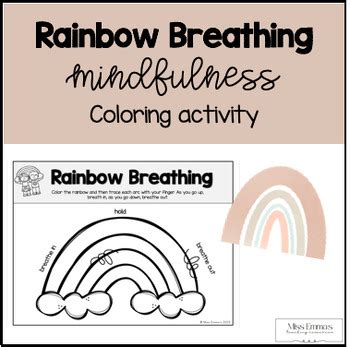 Rainbow Breathing Coloring Exercise by Miss Emma's | TPT