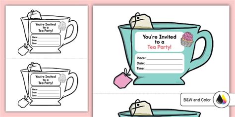 Tea Party Dramatic Play Invitations L Enseignant A Fait