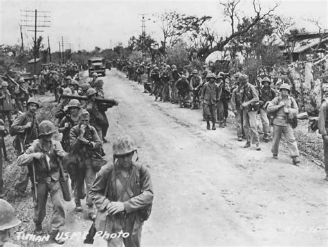 Us Marines Battle Of Tinian World War Photos