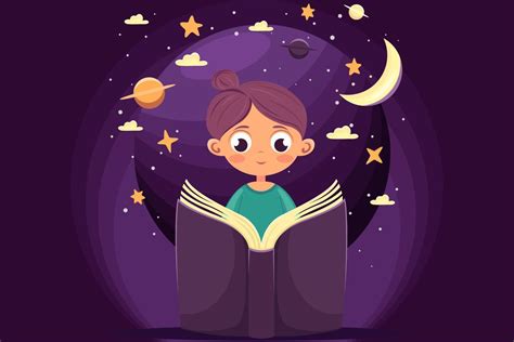 A Girl Reading An Interesting Book At Night Or Late At Night Reading