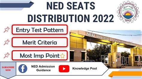 Ned Seats Distribution 2022 Ned Entry Test Pattern Ned Merit