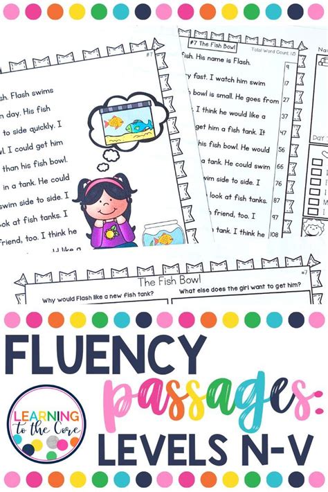 Fluency Passages Set 1 Bundle 3rd 4th And 5th Grade Level N V Fluency Passages Reading