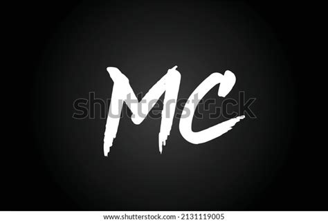 black white mc alphabet letter logo stock vector royalty