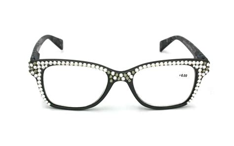 The Contemporary Bling Women Reading Glasses Retro Square Paisley Adorned W Full Clear