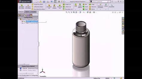 Solidworks Tutorial Apply Material With Solidworks Youtube