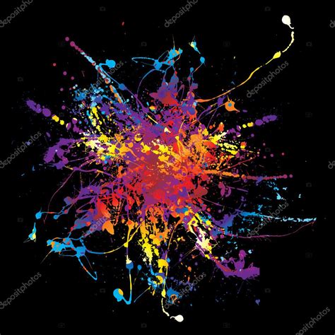 Paint Splat Rainbow Black Stock Vector By Nicemonkey 3418972