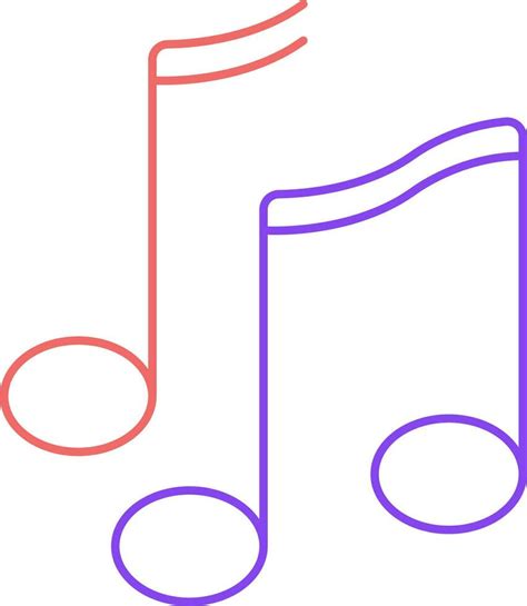 Red And Purple Quaver Music Notes Thin Line Icon 24146649 Vector Art