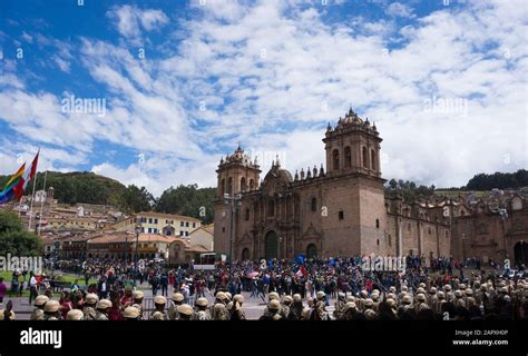 Cusco Cathedral Located On The Main Square Of Cusco In Peru Stock Photo