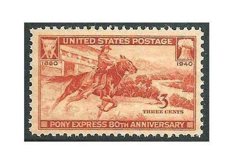 3c Pony Express Stamp Pack Of 10 Unused Postage Stamps Etsy