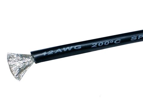 Провод силовой в силиконовой оболочке 12AWG черный (10см) - WORLD-HOBBIES