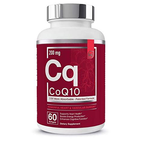 Coq10 Heart Brain And Vascular Support 200 Mg Comprehensive Patented Formula Essential