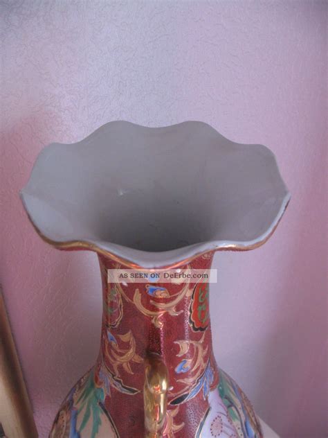 Asiatika China Bodenvase Vase Blumen Geisha Dekor 46cm Porzellan